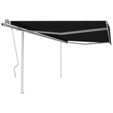 Vidaxl luifel manuell erweiterbar mit Posts 4x3,5 m Anthrazit -Colored