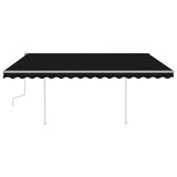Vidaxl luifel manuell erweiterbar mit Posts 4x3,5 m Anthrazit -Colored