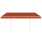 Vidaxl Luifel manuell ausziehbar mit LED 4x3,5 M orange und braun