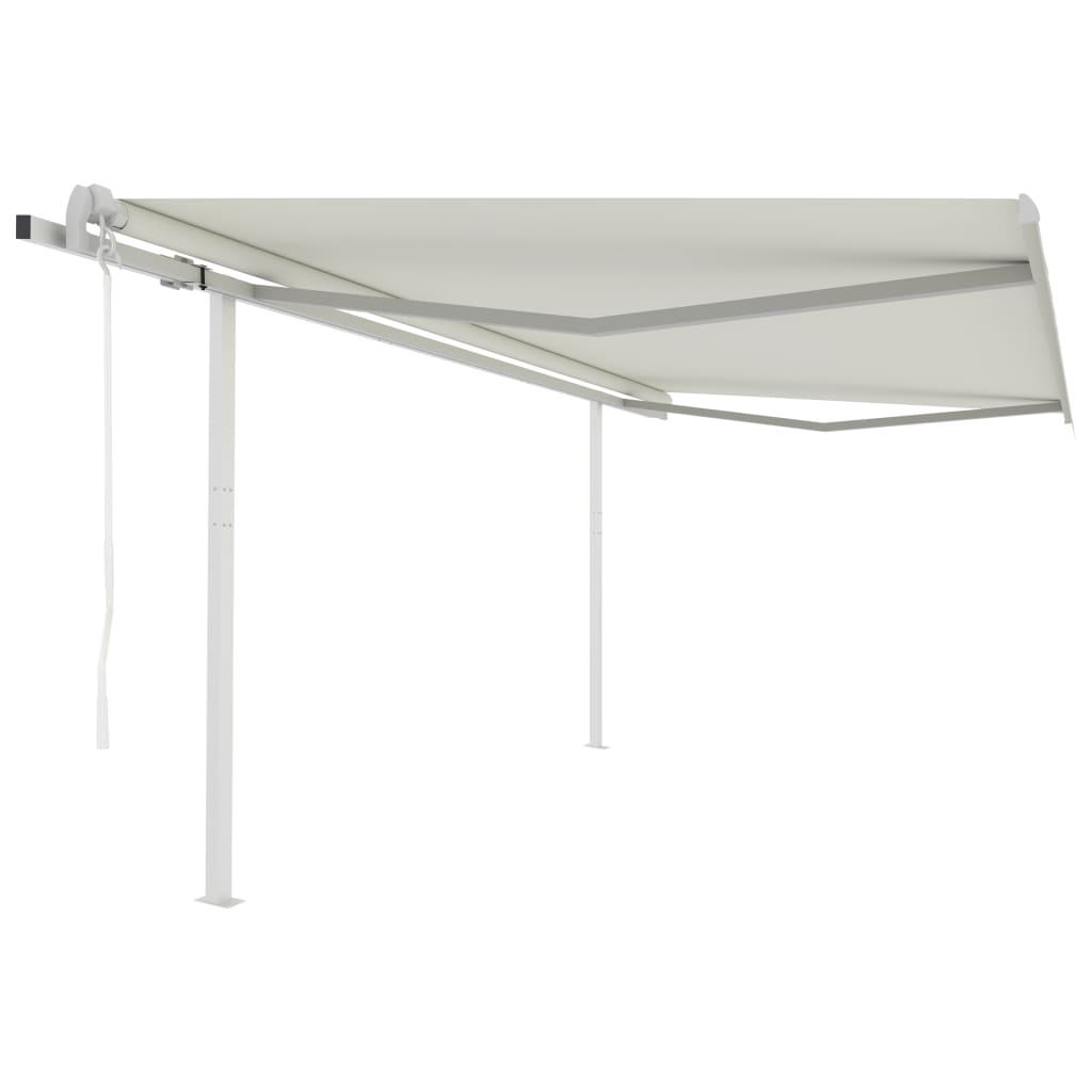 Vidaxl luifel exponierbar mit Posts 4x3,5 M cremefarben -colored