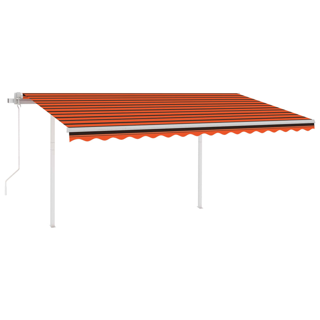 Vidaxl luifel exponierbar mit Posts 4x3,5 M Orange Braun