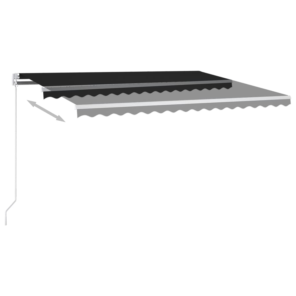 Vidaxl Luifel Automatik mit LED- und Windsensor 4x3,5 m Anthrazit