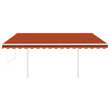 Vidaxl Luifel mit den Posts 4,5x3,5 M orange und braun manuell ausziehbar
