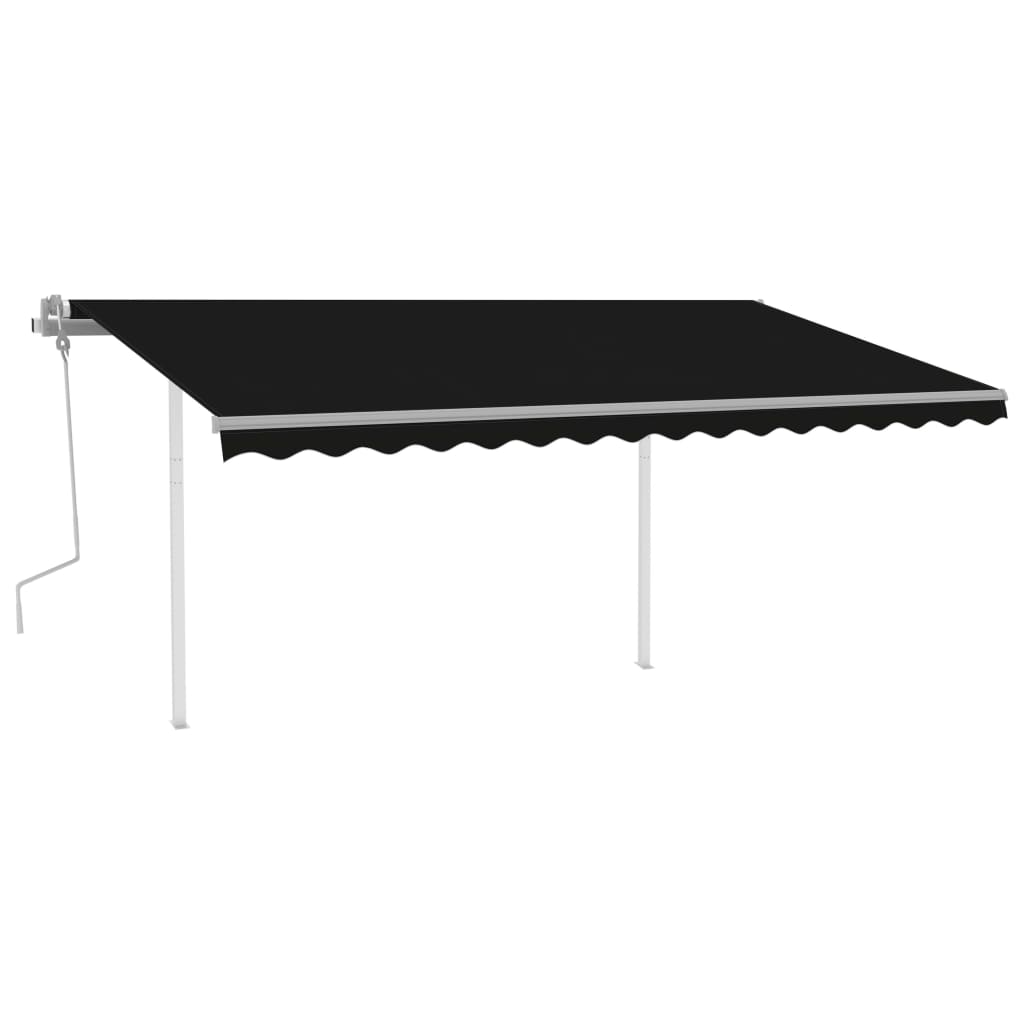 Vidaxl luifel mit LED mit 4,5 x 3,5 m Anthrazit -Colored manuell erweiterbar