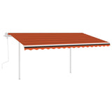 Vidaxl luifel mit LED mit 4,5 x 3,5 m orange und braun
