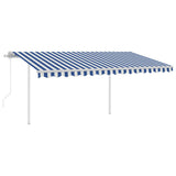 Vidaxl Luifel exponierbar mit Posts 4,5x3,5 m blau und weiß