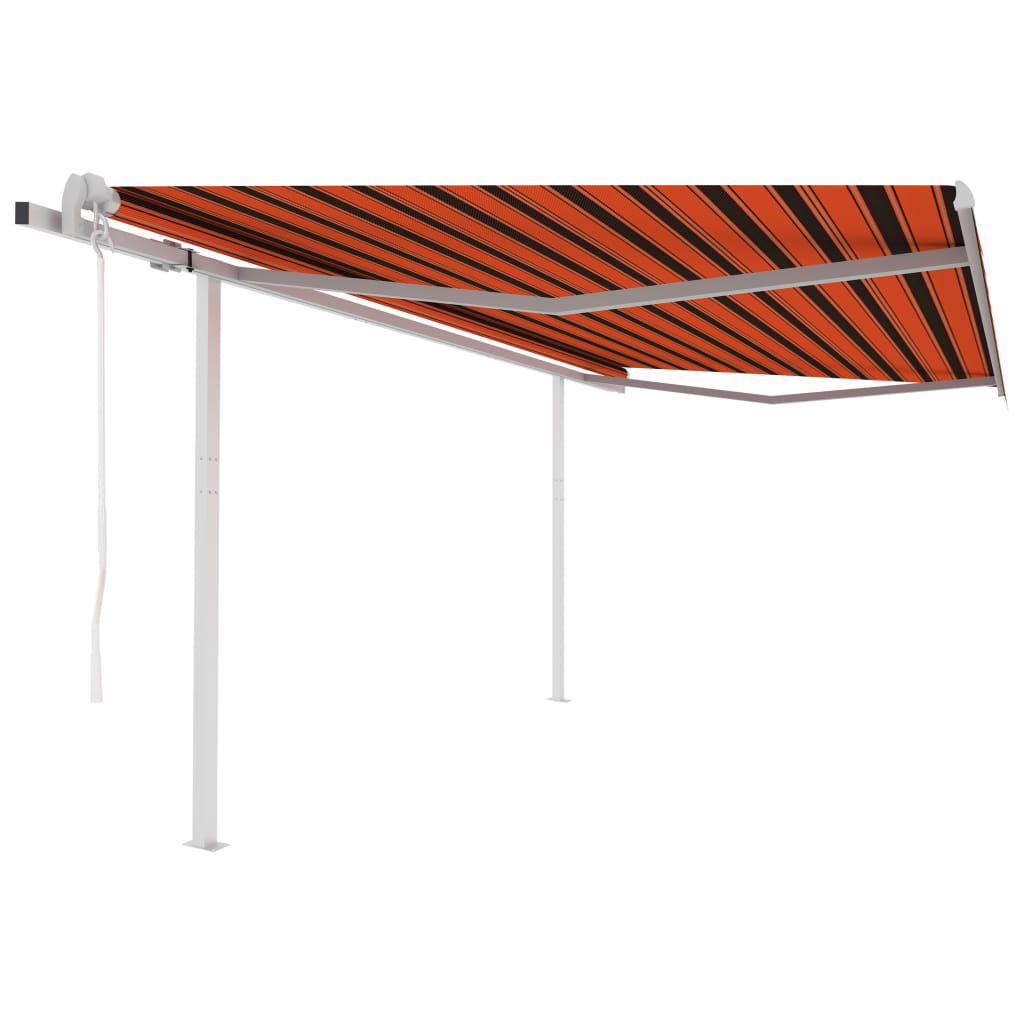 Vidaxl luifel exponierbar mit Posts 4,5x3,5 M Orange Braun