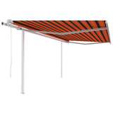 Vidaxl luifel exponierbar mit Posts 4,5x3,5 M Orange Braun