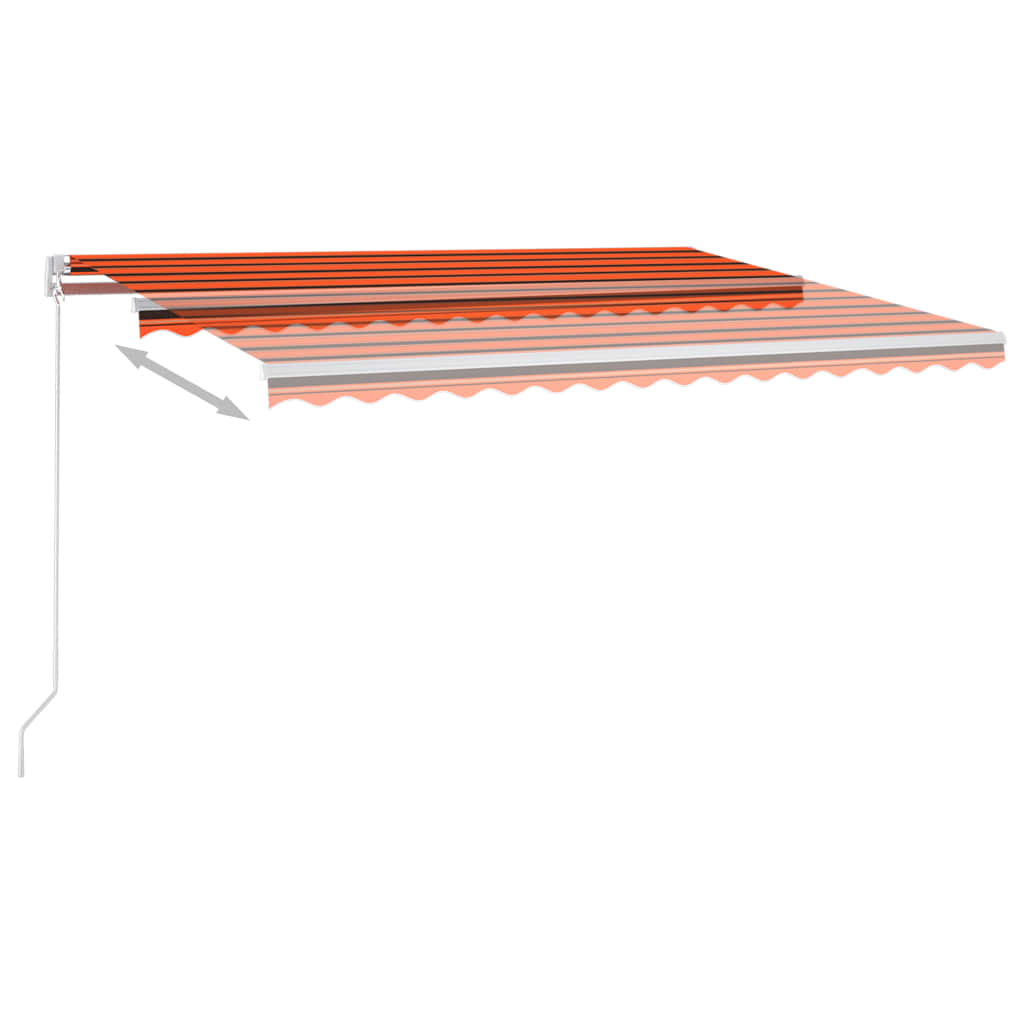Vidaxl Luifel Automatik mit LED- und Windsensor 4,5x3,5 m orange Braun