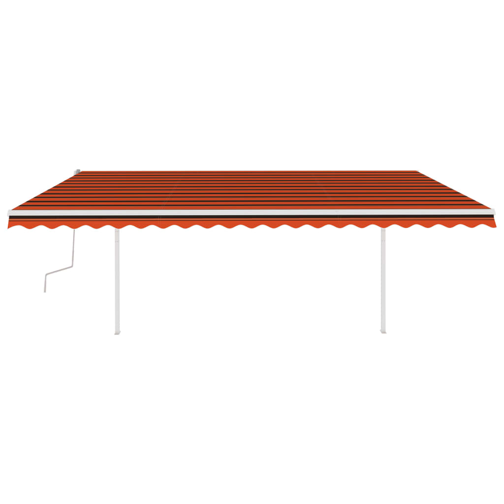 Vidaxl Luifel mit den Posts 5x3,5 M orange und braun manuell ausziehbar