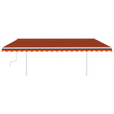 Vidaxl Luifel mit den Posts 5x3,5 M orange und braun manuell ausziehbar
