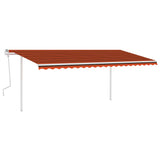 Vidaxl Luifel manuell ausziehbar mit LED 5x3,5 M orange und braun