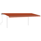 Vidaxl luifel mit den Posts 6x3,5 m orange und braun manuell ausziehbar