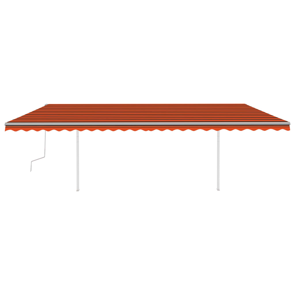 Vidaxl luifel mit den Posts 6x3,5 m orange und braun manuell ausziehbar