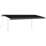 Vidaxl luifel mit LED mit 6 x 3,5 m Anthrazit -Colored manuell erweiterbar