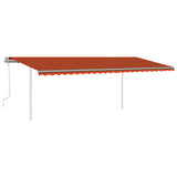 Vidaxl luifel mit den Posts 6x3,5 m orange und braun manuell ausziehbar