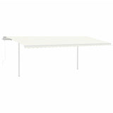 Vidaxl luifel exponierbar mit Posts 6x3,5 M cremefarben -colored