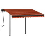 Vidaxl luifel exponierbar mit Posts 3x2,5 M Orange Braun