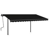 VidaXL Manuell ausziehbare Markise mit Pfosten 4x3 m Anthrazit