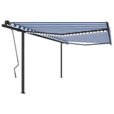 VidaXL Markise Automatik mit LED und Windsensor 4x3 m Blau und Weiß