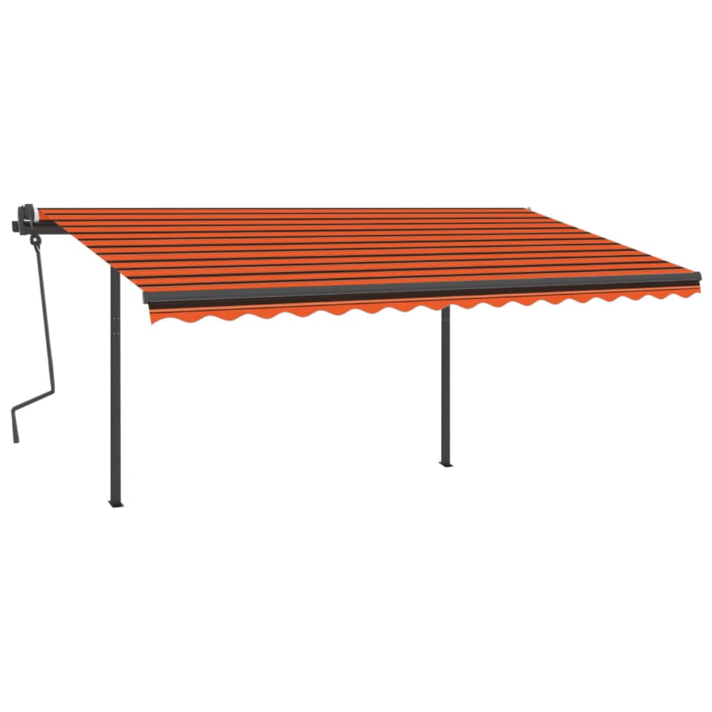 VidaXL Markise Automatik mit LED und Windsensor 4,5x3 m Orangebraun