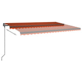 VidaXL Markise manuell ausziehbar mit Pfosten 5x3 m Orange und Braun