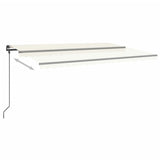 VidaXL Manuell ausziehbare Markise mit LED 5x3 m Creme