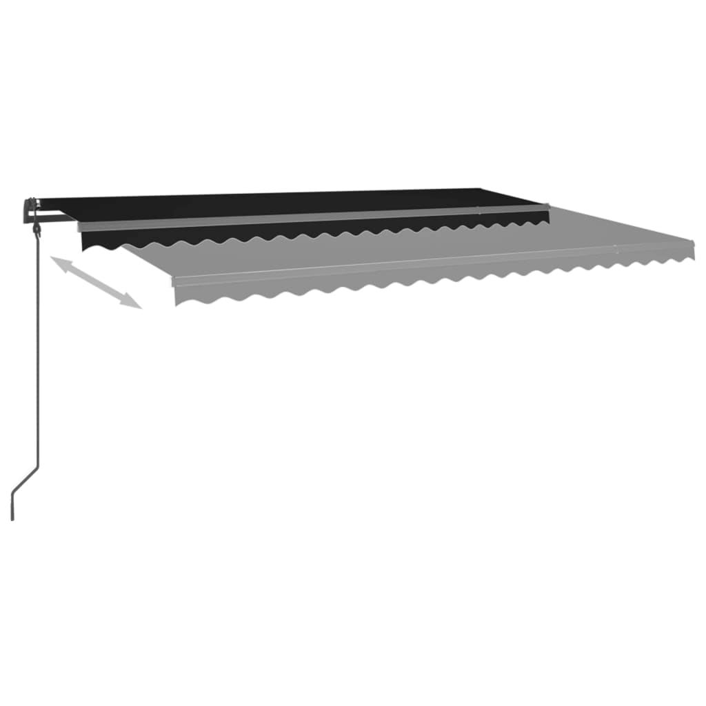 VidaXL Markise automatisch ausziehbar mit Pfosten 5x3 m Anthrazit