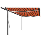 VidaXL Markisenautomatik mit LED und Windsensor 5x3 m Orange und Braun