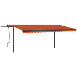 VidaXL Markisenautomatik mit LED und Windsensor 5x3 m Orange und Braun