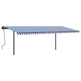Vidaxl luifel manuell erweiterbar mit Posts 6x3 m blau und weiß