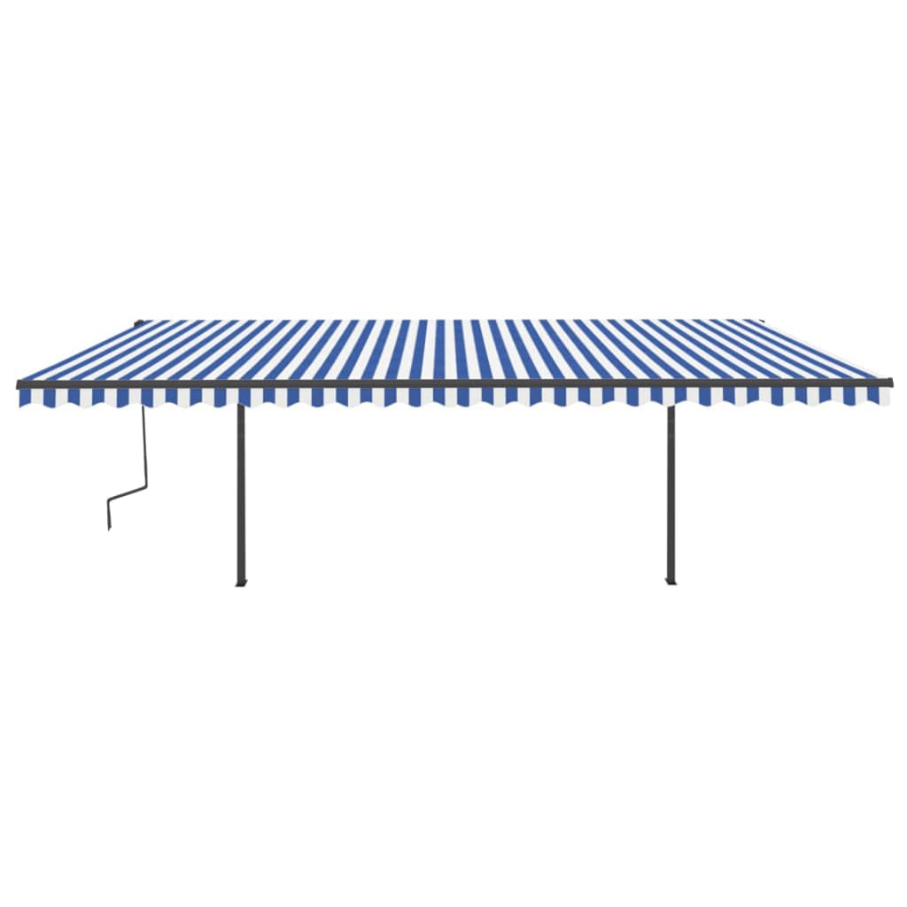 Vidaxl luifel manuell ausziehbar mit LED 6x3 m blau und weiß