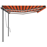 Vidaxl luifel mit LED 6x3 m orange und braun manuell ausziehbar