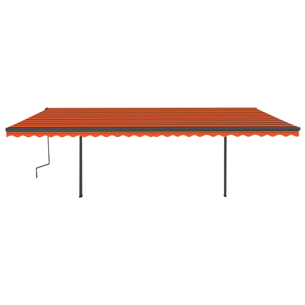 Vidaxl luifel mit LED 6x3 m orange und braun manuell ausziehbar