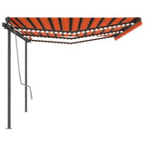 Vidaxl Luifel Automatik mit LED- und Windsensor 6x3 m orange und braun
