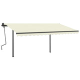 VidaXL Manuell ausziehbare Markise mit LED 4x3,5 m Creme