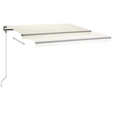 VidaXL Manuell ausziehbare Markise mit LED 4x3,5 m Creme