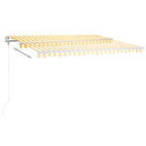 VidaXL Markise manuell ausziehbar mit LED 4x3,5 m Gelb und Weiß