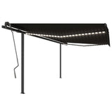 VidaXL Manuell ausziehbare Markise mit LED 4x3,5 m Anthrazit