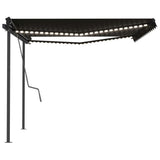 VidaXL Manuell ausziehbare Markise mit LED 4x3,5 m Anthrazit