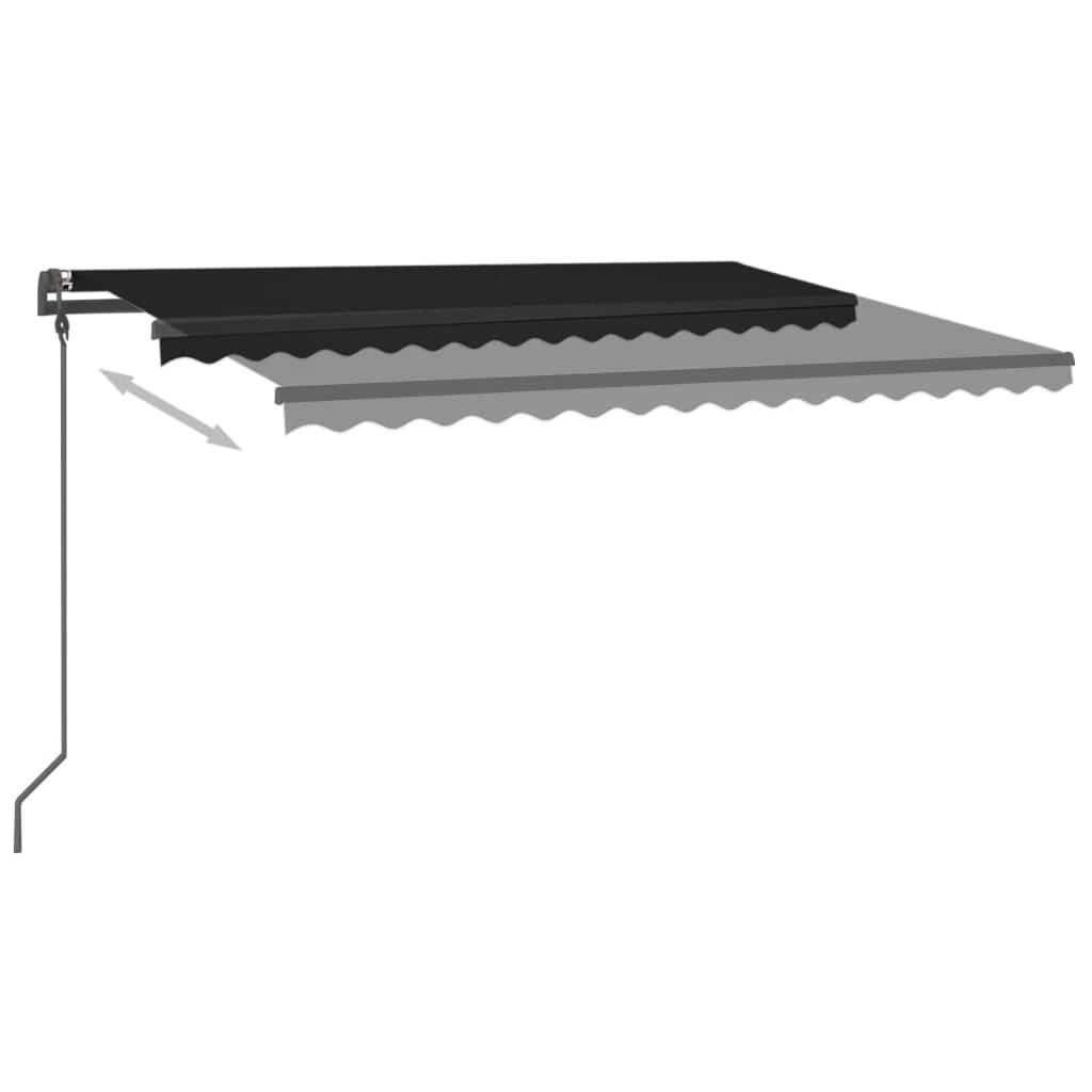 VidaXL Manuell ausziehbare Markise mit LED 4x3,5 m Anthrazit