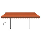 Vidaxl Laifel avec des poteaux étend manuellement 4,5x3,5 m d'orange et brun