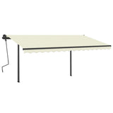 VidaXL Manuell ausziehbare Markise mit LED 4,5x3,5 m Creme