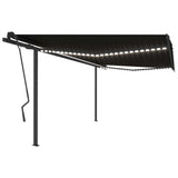 VidaXL Manuell ausziehbare Markise mit LED 4,5x3,5 m Anthrazit