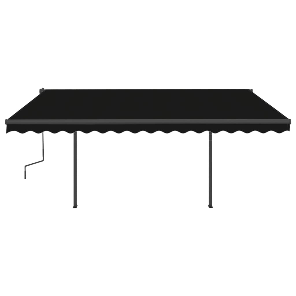 VidaXL Manuell ausziehbare Markise mit LED 4,5x3,5 m Anthrazit