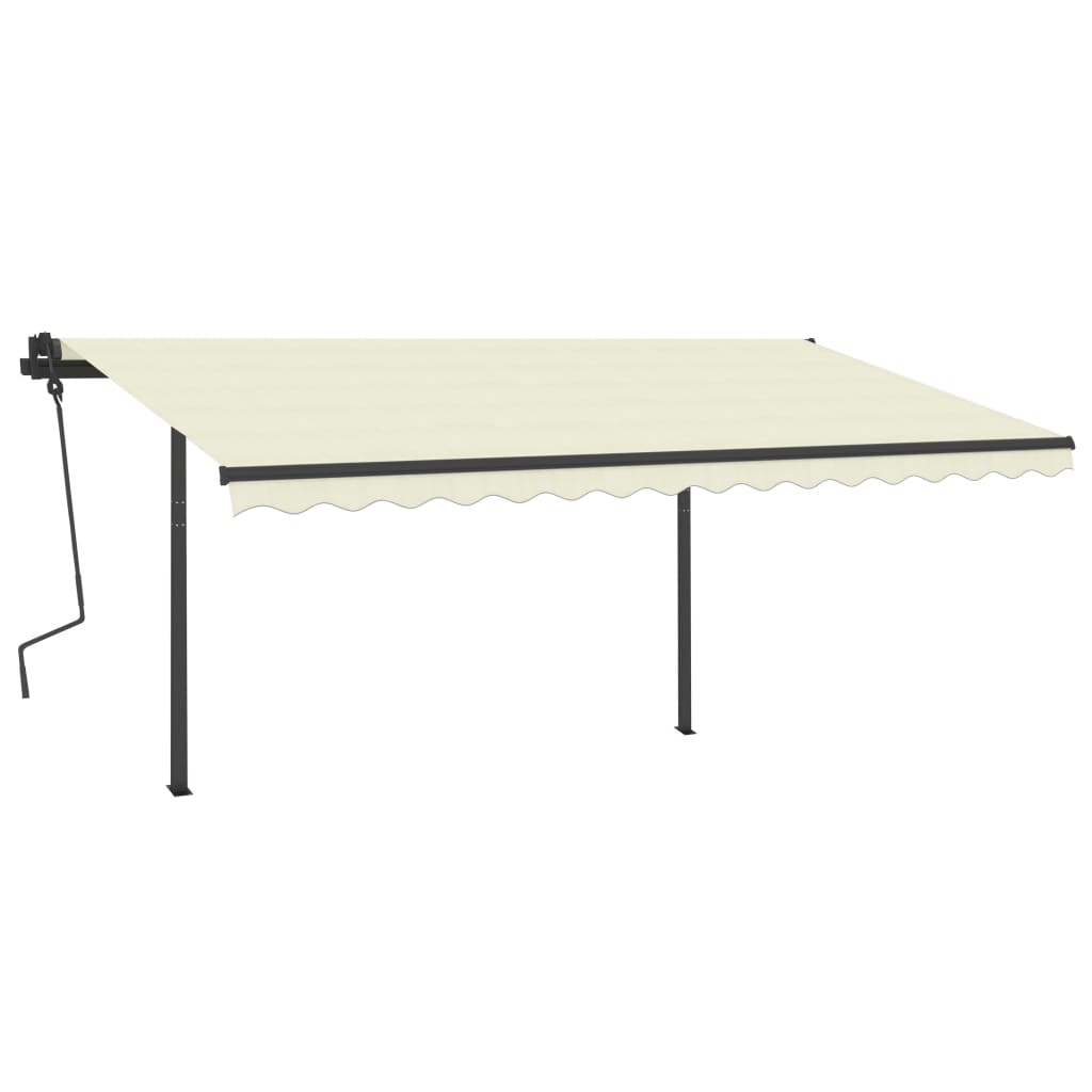 VidaXL Manuell ausziehbare Markise mit LED 5x3,5 m Creme