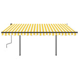 VidaXL Markise manuell ausziehbar mit LED 5x3,5 m Gelb und Weiß