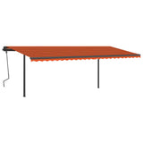 Vidaxl luifel mit den Posts 6x3,5 m orange und braun manuell ausziehbar