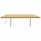 Vidaxl Luifel manuell ausziehbar mit LED 6x3,5 m gelb und weiß