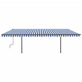 Vidaxl luifel exponierbar mit Posts 6x3,5 m blau und weiß